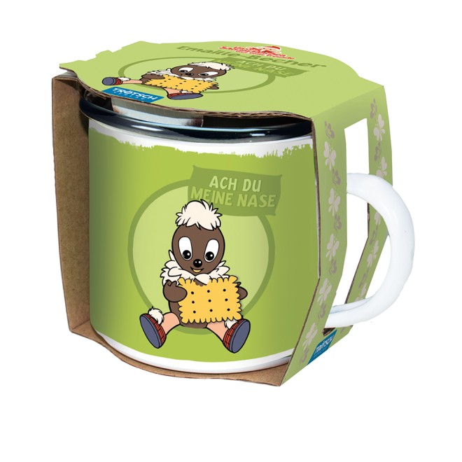 UNSER SANDMÄNNCHEN Emaillebecher "Pitti Meine Nase"