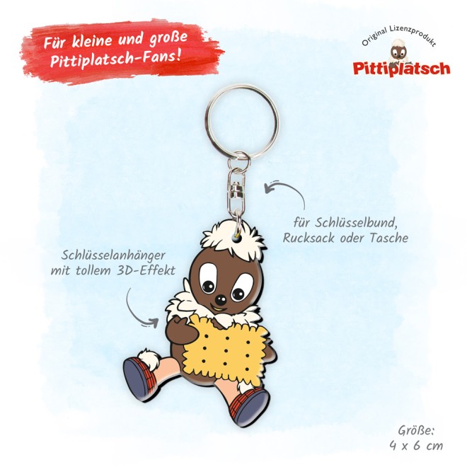 UNSER SANDMÄNNCHEN 3D-Schlüsselanhänger "Pittiplatsch und Keks"