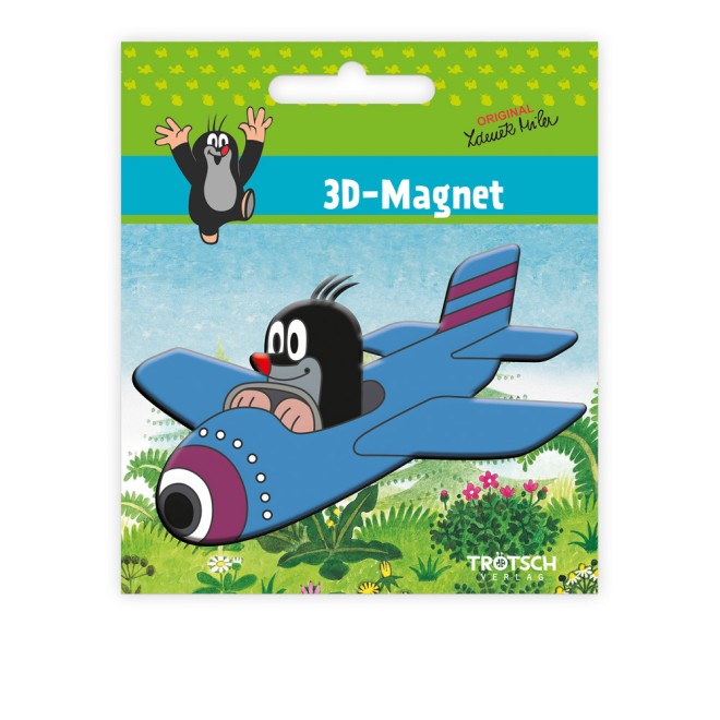 DER KLEINE MAULWURF 3D Magnet "Flugzeug"