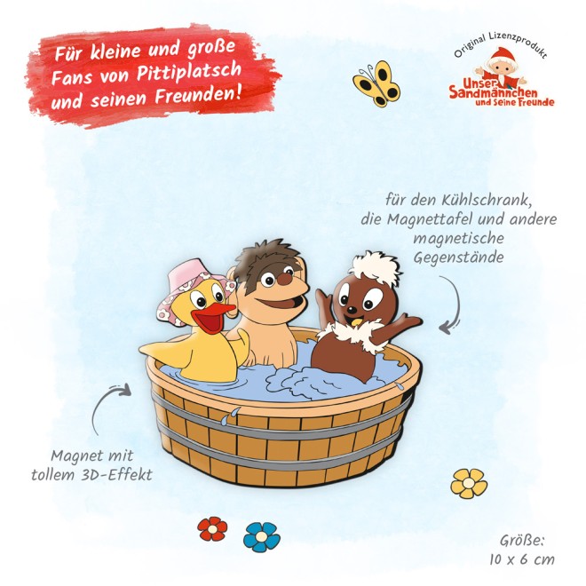 UNSER SANDMÄNNCHEN 3 D Magnet "Sandmann Badespaß"