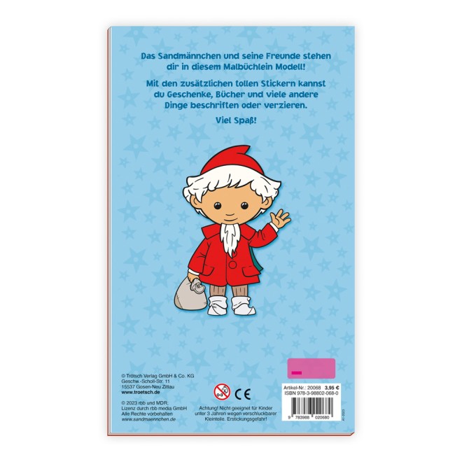 UNSER SANDMÄNNCHEN Malbuch/Ausmalbuch mit Stickern
