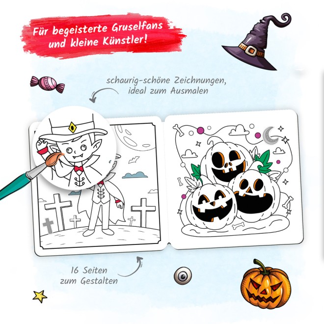 Gruselmalbuch mit Stickern