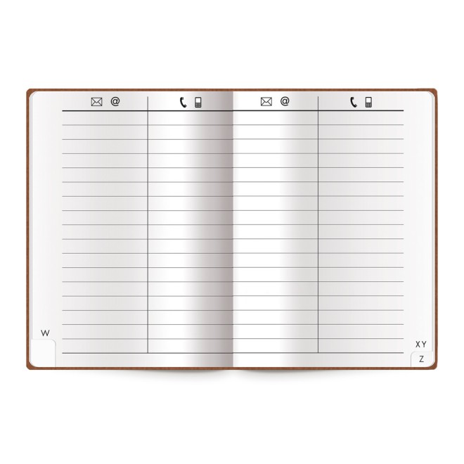 Adressbuch Soft braun mini