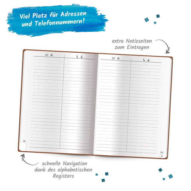 Adressbuch A 5 Soft braun