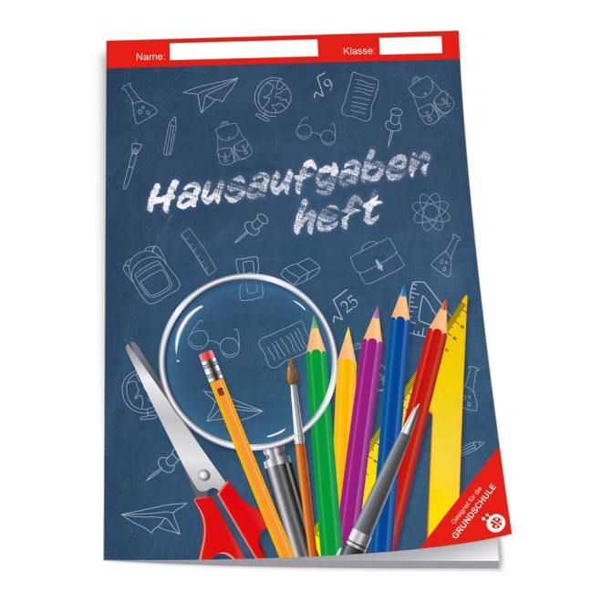 Hausaufgabenheft Grundschule Tafel blau