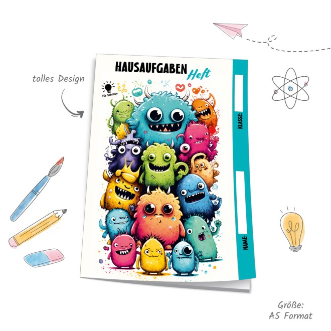 Hausaufgabenheft für Schlaue Monster