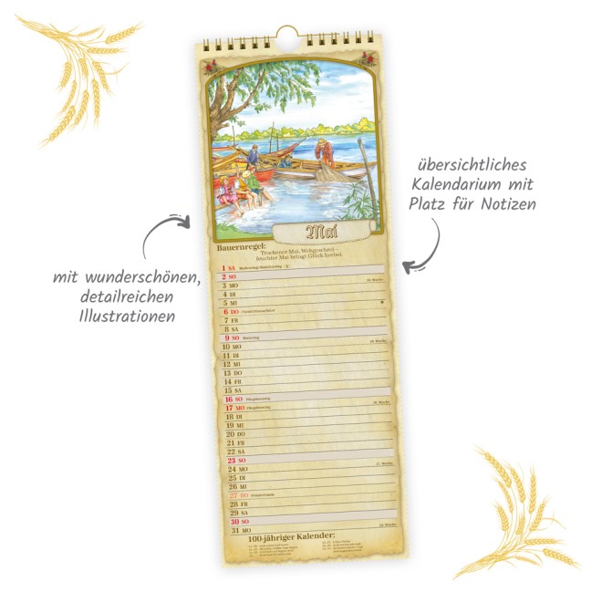 Maxi-Streifenkalender Bauernkalender 2027