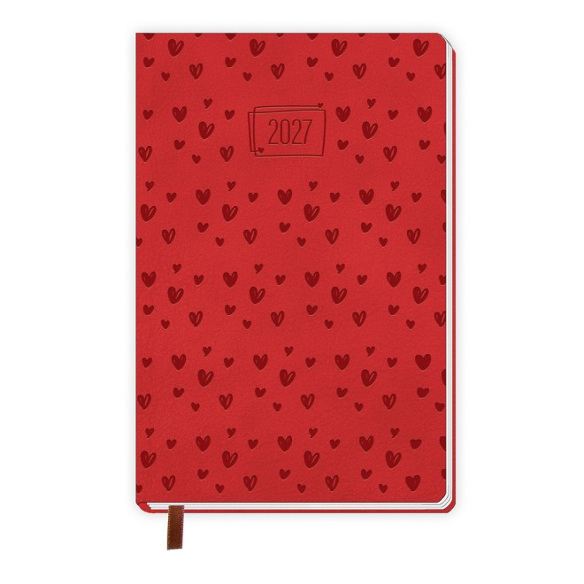 Taschenkalender A7 Soft Touch Herzchen 2027
