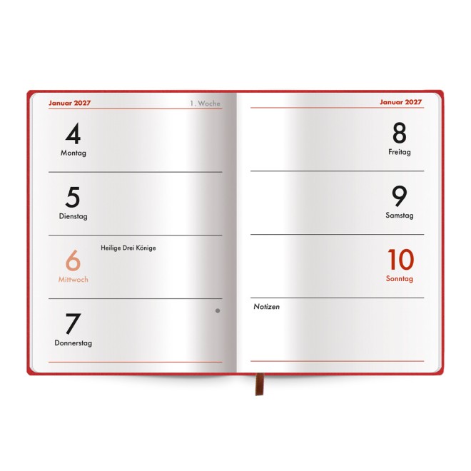 Taschenkalender A7 Soft Touch Herzchen 2027