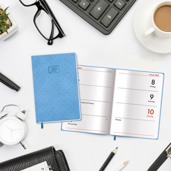 Taschenkalender A7 Soft Touch Punkte 2027