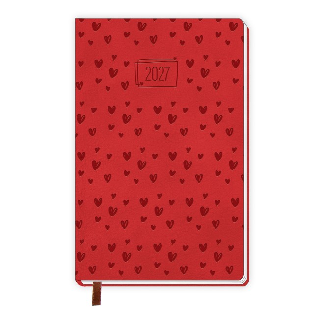 Taschenkalender A6 Soft Touch Herzchen 2027