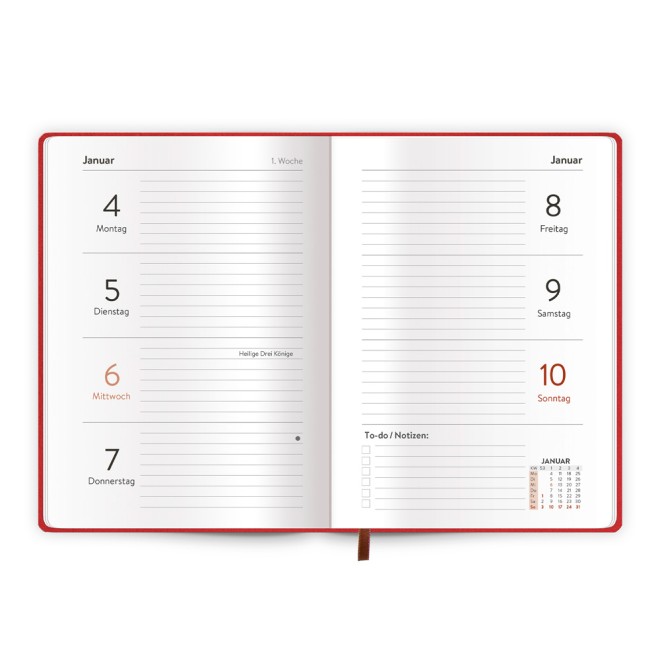 Taschenkalender A6 Soft Touch Herzchen 2027