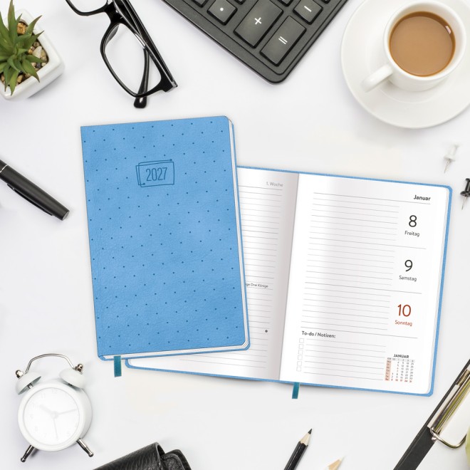 Taschenkalender A6 Soft Touch Punkte 2027