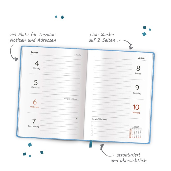 Taschenkalender A6 Soft Touch Punkte 2027