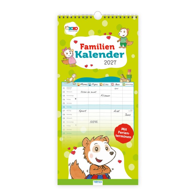 Familienkalender Bobo Siebenschläfer 2027