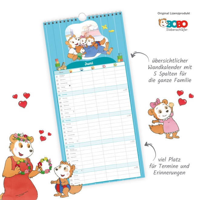 Familienkalender Bobo Siebenschläfer 2027