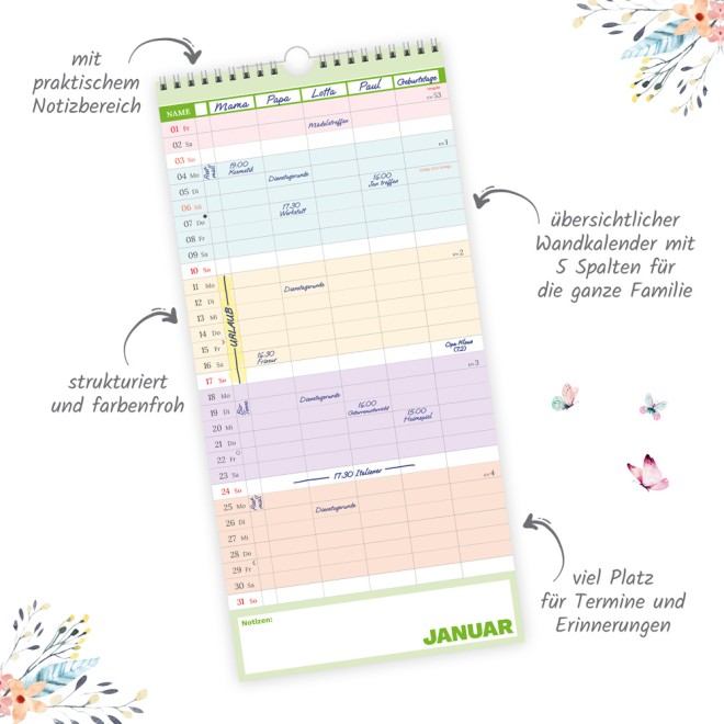 Familienkalender Farben 2027
