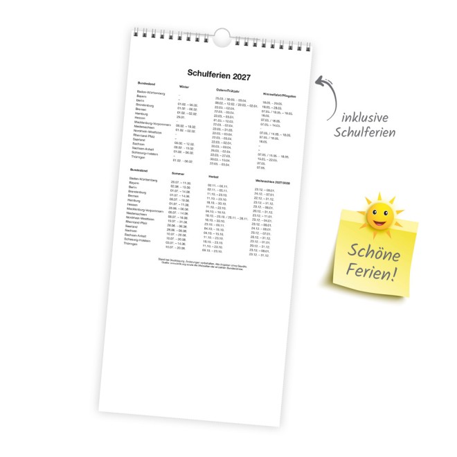 Familienkalender Farben 2027