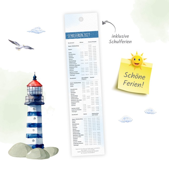 Lesezeichenkalender Küstenliebe 2027