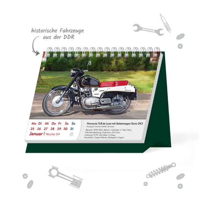 Aufstellwochenkalender DDR Fahrzeuge 2027