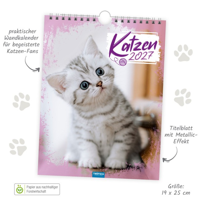 Notizkalender Katzen 2027