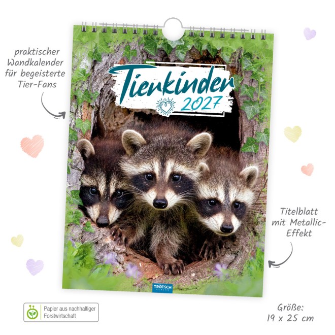 Notizkalender Tierkinder 2027