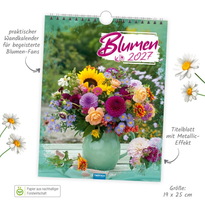 Notizkalender Blumen 2027