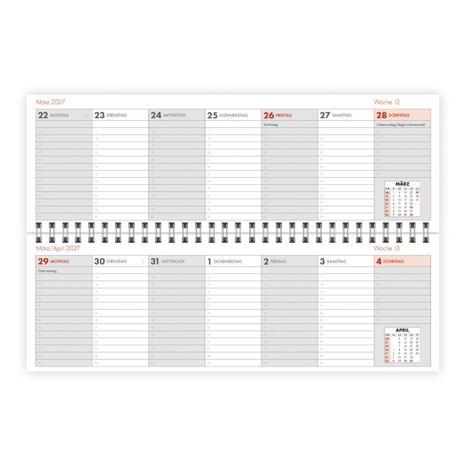 Schreibtischquerkalender 1 2027