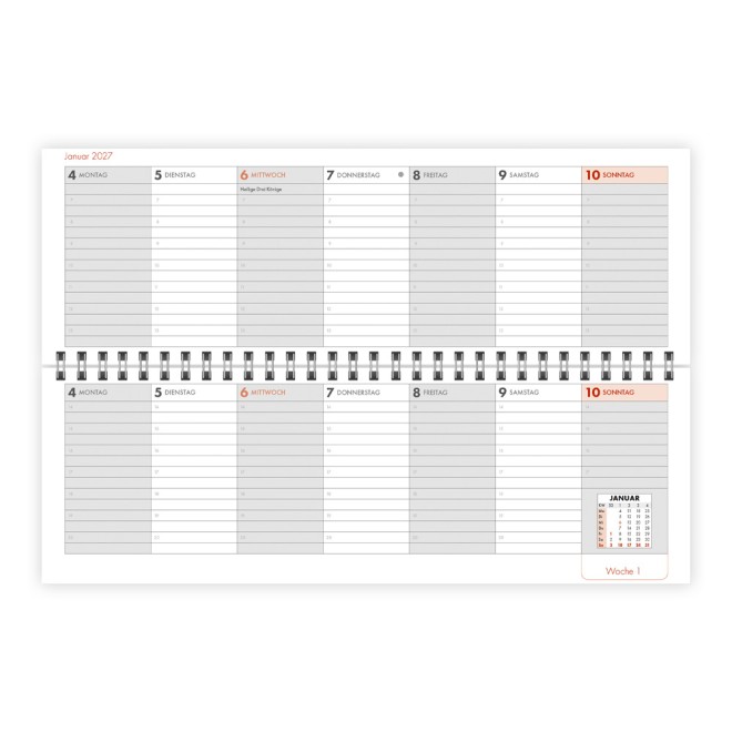 Schreibtischquerkalender 2 2027