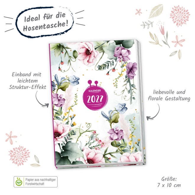Taschenkalender A7 Nature 2027