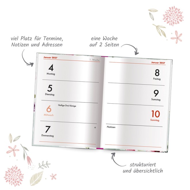Taschenkalender A7 Nature 2027