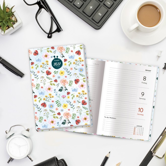 Taschenkalender A6 Marienkäfer 2027