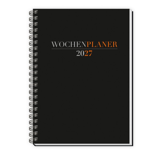 Wochenplaner A5 mit Wire-O Schwarz 2027