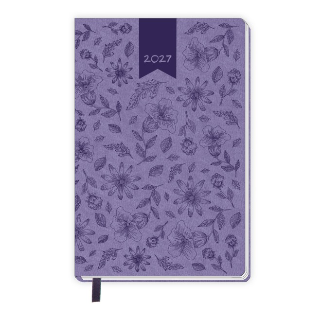 Taschenkalender A7 Soft Touch Blumen 2027