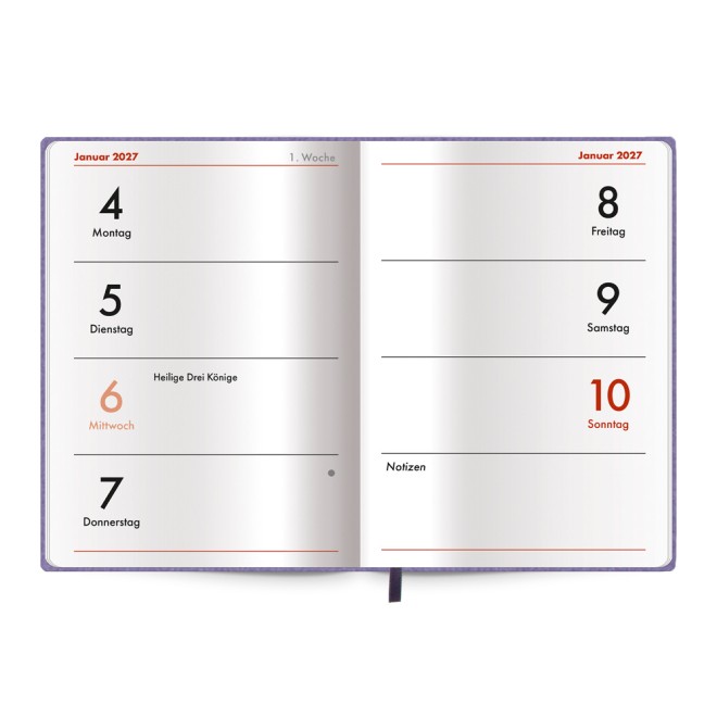Taschenkalender A7 Soft Touch Blumen 2027