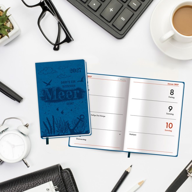 Taschenkalender A7 Soft Touch Maritim 2027