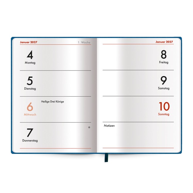 Taschenkalender A7 Soft Touch Maritim 2027