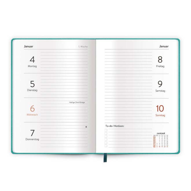 Taschenkalender A6 Soft Touch Glück 2027