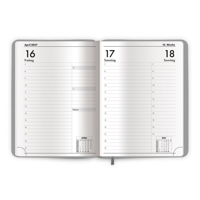 Buchkalender A5 Grau 2027