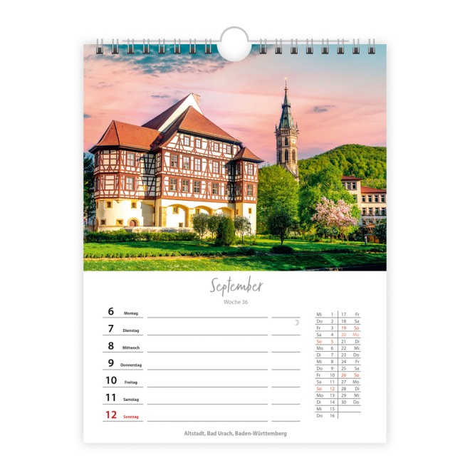 Wochenkalender zum Hängen Deutschlandreise 2027