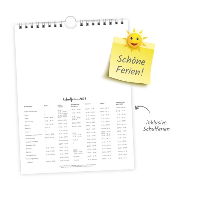 Wochenkalender zum Hängen Deutschlandreise 2027