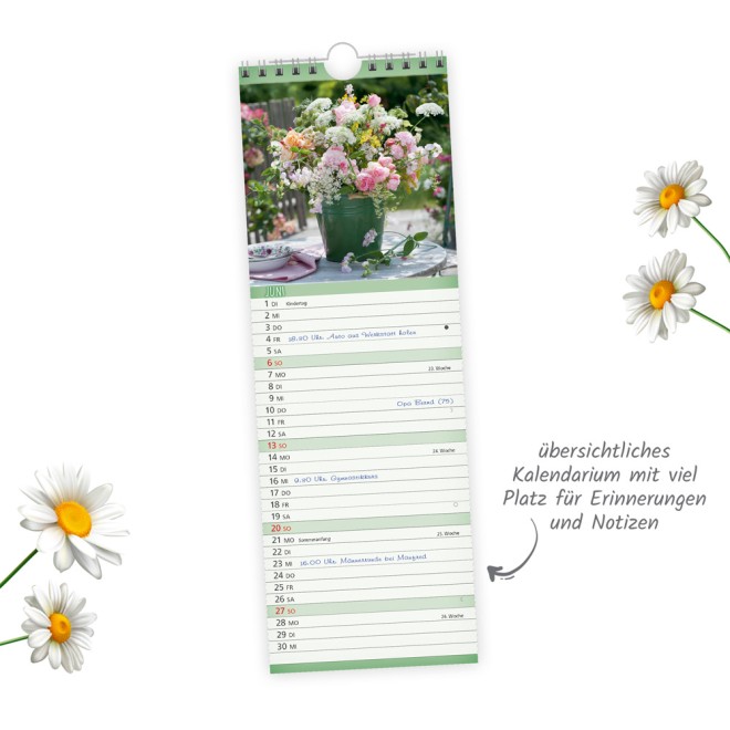 Streifenkalender Blumen 2027 Notizkalender