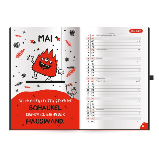 Buchkalender Jahresplaner Schwarzer Humor 2027