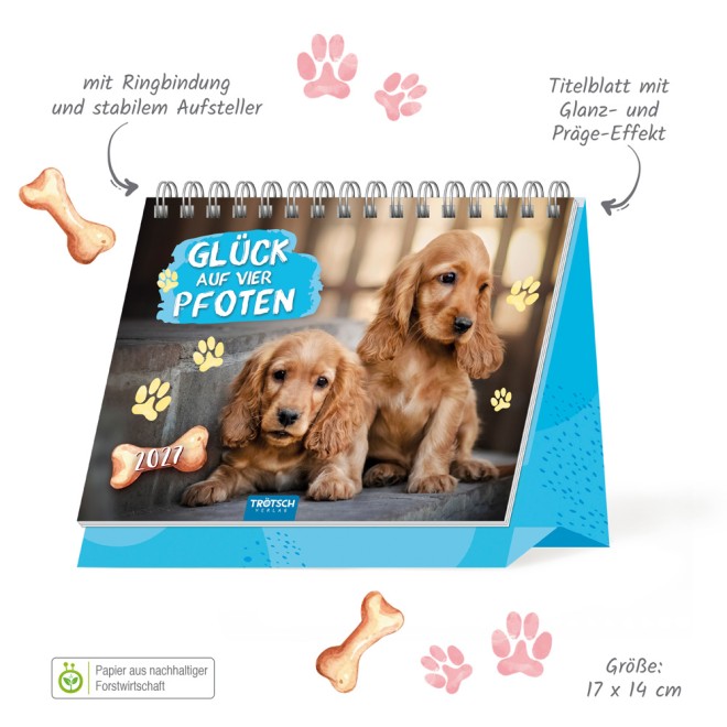 Aufstellkalender Glück auf vier Pfoten 2027