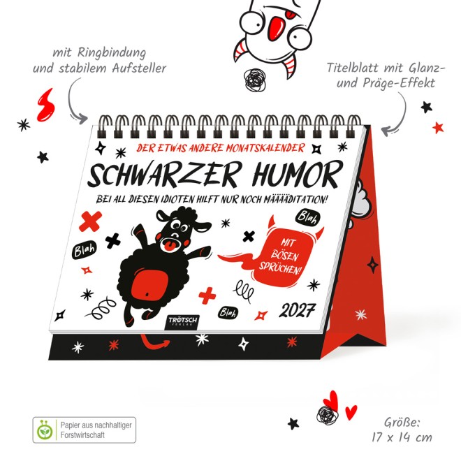 Aufstellkalender Schwarzer Humor 2027