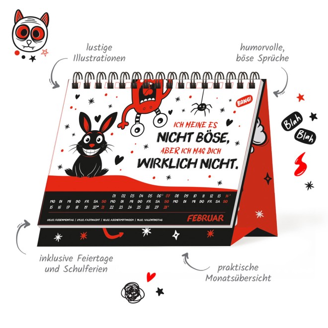 Aufstellkalender Schwarzer Humor 2027