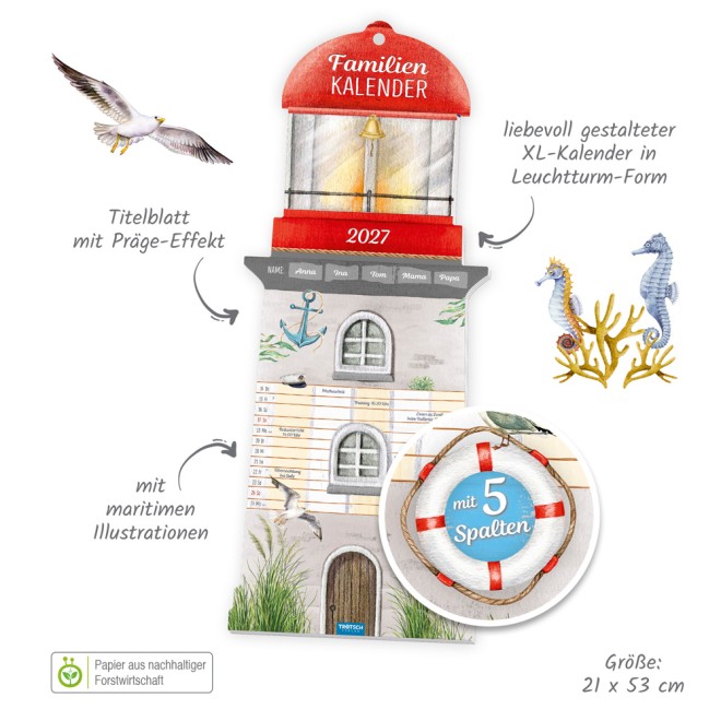 Familienkalender Leuchtturm 2027