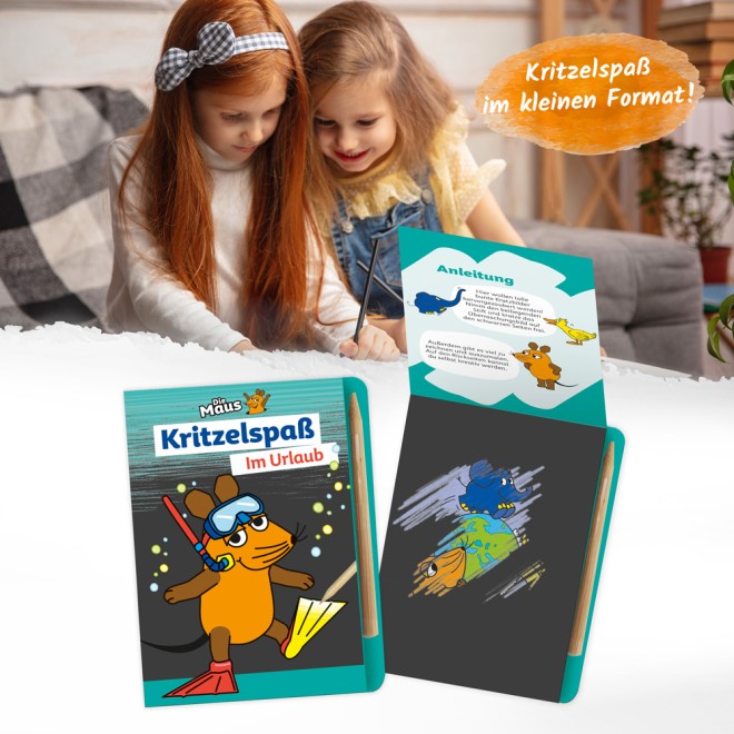 DIE MAUS Mini-Kratzblock "Im Urlaub"