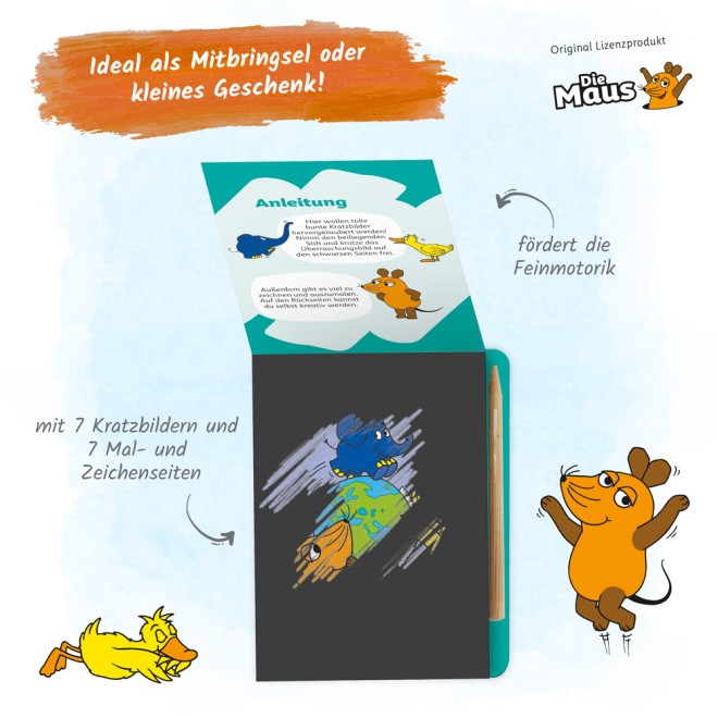 DIE MAUS Mini-Kratzblock "Im Urlaub"