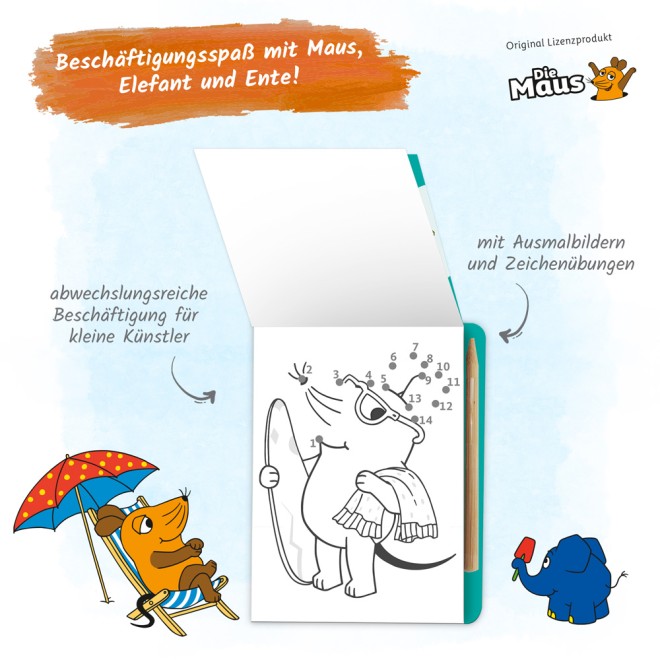 DIE MAUS Mini-Kratzblock "Im Urlaub"